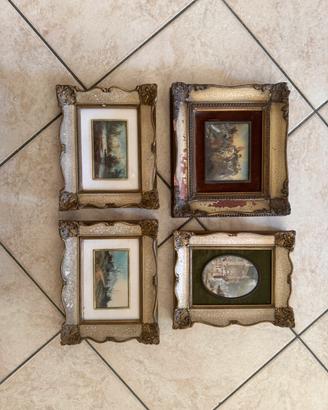 Blocco stock di 4 piccoli quadri d’epoca