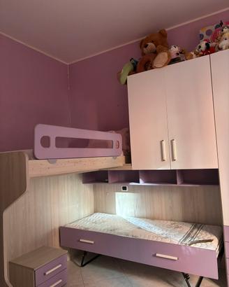 Cameretta completa a ponte Lilla-Legno+scrivania