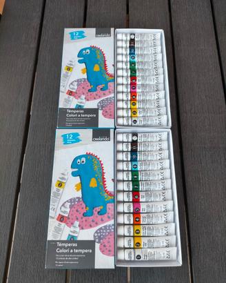 Crelando set di 48 tubetti di colori di tempera