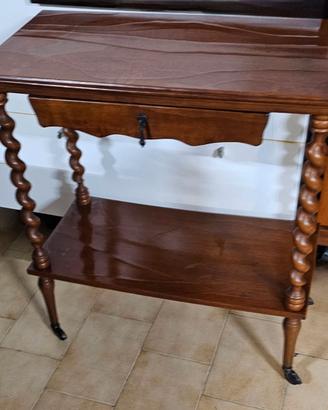Carrello porta TV in legno con cassetto
