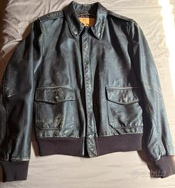 Giacca giubbotto stewart in pelle marrone scuro M