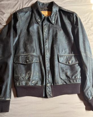 Giacca giubbotto stewart in pelle marrone scuro M