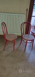 Sedie 2pz tipo Thonet in paglia di Vienna.
