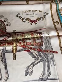 Foulard Carré Hermès "Harnais Français" 90x90 Seta
