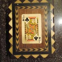 Scatola Vintage intarsiata con carte originali