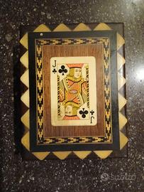 Scatola Vintage intarsiata con carte originali