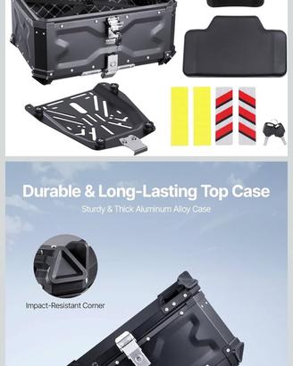 Baule moto top case + piastra MAI USATO
