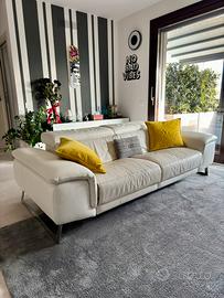 Divano PoltroneSofà Carasco in vera pelle bianco