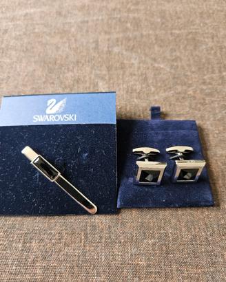 Swarovski - Set gemelli camicia e fermacravatta