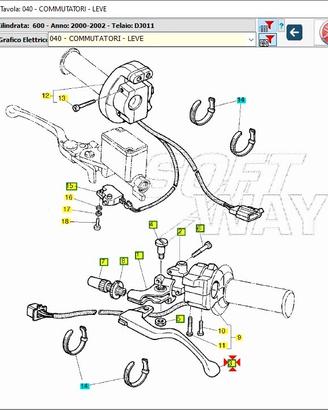 Leva frizione Yamaha TT600R 5CHH39121000