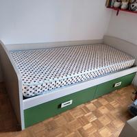 Struttura letto + rete e materasso singolo