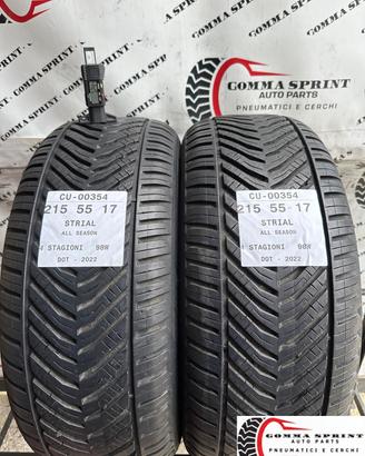2 PNEUMATICI 215/55 R17 STRIAL 4 STAGIONI 90%