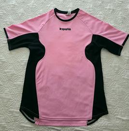 Maglia sportiva tecnica Kipsta rosa e nera - Tagli