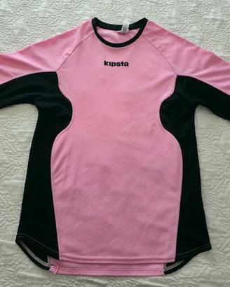 Maglia sportiva tecnica Kipsta rosa e nera - Tagli