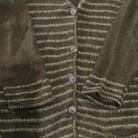 CARDIGAN LANA FATTO A MANO AI FERRI, VERDE VINTAGE