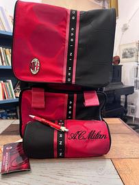 ❤️🖤TRIS SCUOLA A.C.MILAN CARTORAMA ZAINO +ASTUCCIO