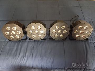 Faretti Slim Par LED RGBW, DMX512 Con Telecomando