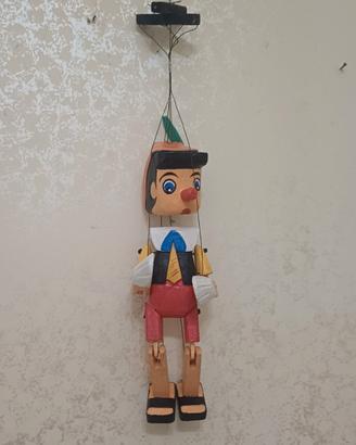 marionetta con fili pinocchio in legno cm 25