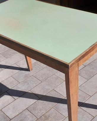 Tavolo scrivania vintage piano in formica e gambe 