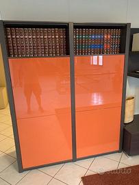 MOBILE LIBRERIA IN ROVERE GRIGIO, ANTE LACCATE
