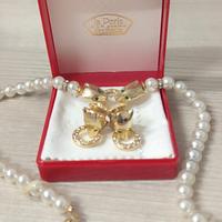 Set parure la perla collana orecchini pantera spil