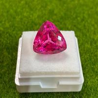 Zaffiro rosa 10.90 ct taglio Trillion certificato