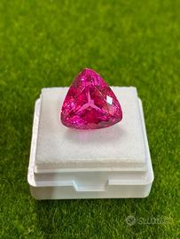 Zaffiro rosa 10.90 ct taglio Trillion certificato