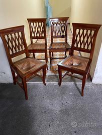 Sedie in legno massello e paglia di Vienna