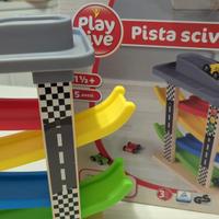 Pista scivolo automobili legno bambini play tive