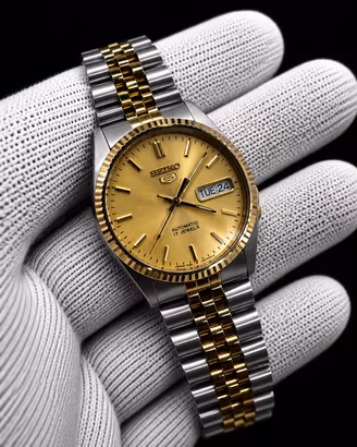 Vintage Seiko 5 Automatic 7009-3170 Two Tone