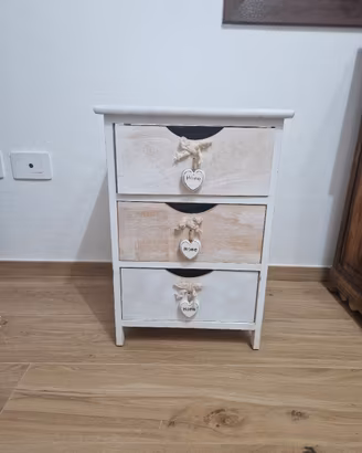 cassettiera 3 cassetti stile Shabby Chic
