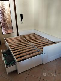 letto 1 piazza estraibile  a matrimoniale 