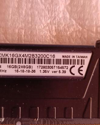 RAM Ddr4 3200MHz Corsair 16Gb 