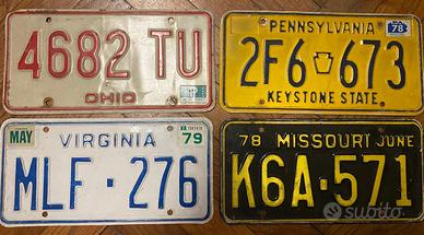 TARGHE AMERICANE VINTAGE anni 1978-1979