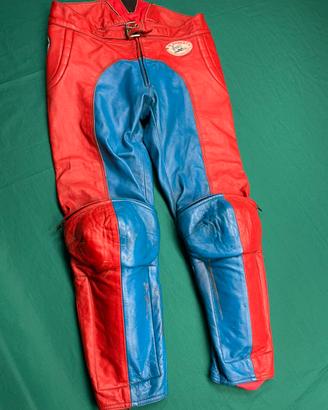 M Robert pantaloni in pelle motocross anni '70