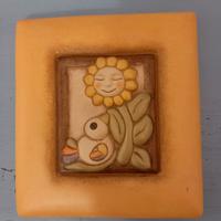 Quadretto Thun uccellino con girasole