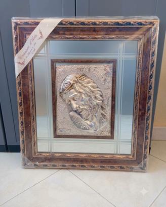 Quadro sacro - volto di Cristo - argento 925
