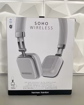 Harman / Kardon Soho cuffie bluetooth pelle bianca
