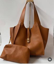 Borsa donna camoscio e pelle  con pochette Silvia