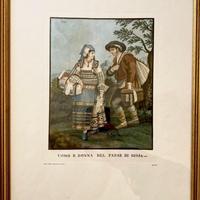 Quadro con scena di vita popolare