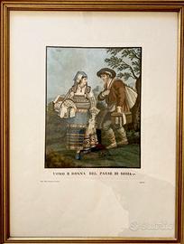 Quadro con scena di vita popolare