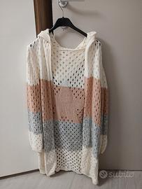 Cardigan con cappuccio tg.unica