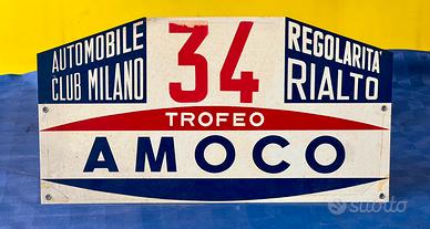 Tabella Portanumero Vintage "Trofeo Amoco"