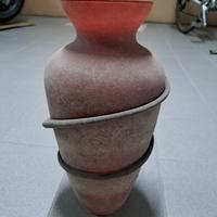 Vaso in vetro decorato effetto pietra