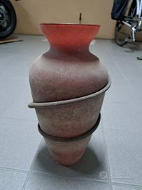 Vaso in vetro decorato effetto pietra