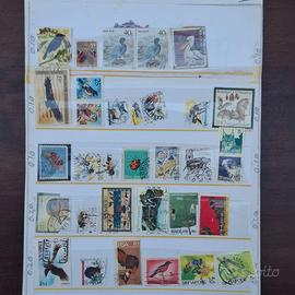 Francobolli Vintage Tematica Insetti e Uccelli
