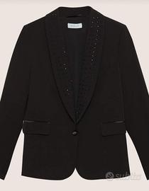 Blazer nero con profili in brillantini