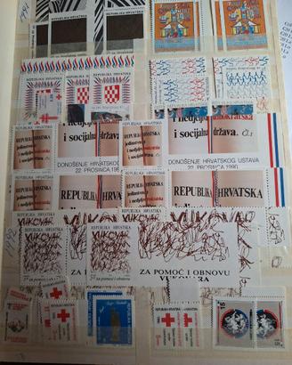 Francobolli Croazia nuovi annate 1991/2000