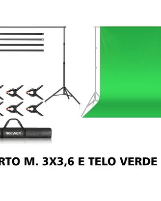 Supporto per sfondo per foto e video e telo verde