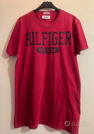 T-shirt, Hilfiger Denim bordeaux con logo